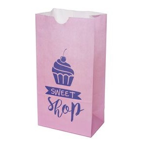 5" x 9.75" x 3.125" One-color Colored Paper Bag Pink
