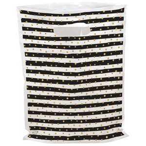 Stripes and Dots Designer Full-color Plastic Bag 7.5" x 9"