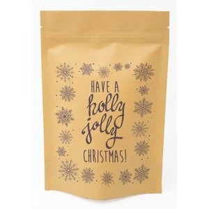 Snowflakes Predesigned Stand Up Kraft Barrier Pouch 6" W x 9" H x 3" D