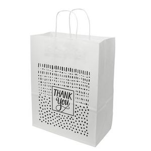 Pattern Pop Predesigned White Handled Shopper 10" x 13" x 4" Full Color