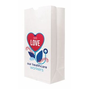 7.125" x 13.9375" x 4.375" Full Color SOS White Paper Bags
