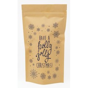 Snowflakes Predesigned Stand Up Kraft Barrier Pouch 6" W x 11" H x 3" D