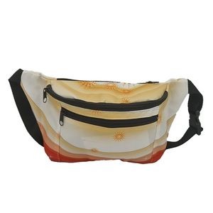 Full Color Fanny Pack with 3 zipper Pocket