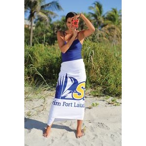 Diamond Collection White Beach Towel (Embroidery)