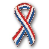 "Patriotic Ribbon" Stock Cutout Pin