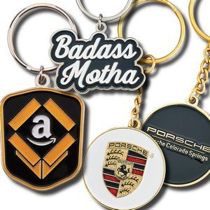 1 1/4" Double Sided Metal Keychain