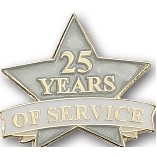 25 Years of Service Stock Pin