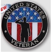 "United States Veteran" Round Stock Pin