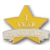 1 Year of Service Stock Pin