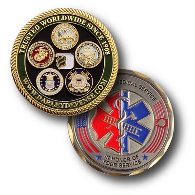 1 3/4" Custom Challenge Coin Double Sided Struck Brass