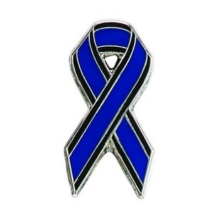 "Police Law Enforcement Support Ribbon" Stock Pin