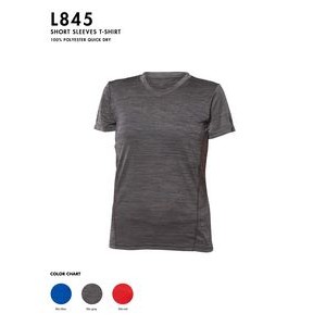 Ladies t-shirt 100% polyester mix jersey, cationic