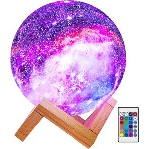 Moon Lamp Kids Night Light Galaxy Lamp 16 Colors LED 3D Star Moon Light with Remote & Touch Control