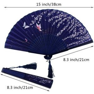 Handheld Fans, Silk Folding Fans with Bamboo