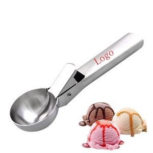 Stainless Steel Ice Cream Scoop with Easy Trigger for Water Melon Baking and Ice Cream