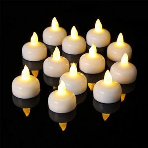 Waterproof LED Floating Tealights, Flameless Flickering Tea Light Candles, Battery Operated Floating