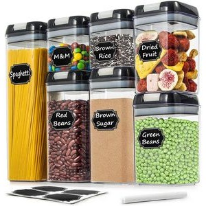 Food Storage Containers Set of 7 with Easy Locking Lids, for Kitchen Pantry Organization and Storage