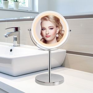 7 Inch Lighted Rechargeable Cordless Makeup Mirror 1X/10X Magnifying LED Makeup Mirror 3 Color