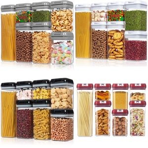 Airtight Food Storage Containers 7 Pcs BPA Free Plastic Cereal Containers w/Easy Lock Lids
