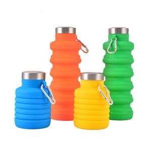 17oz Collapsible Water Bottle Reusable BPA Free Silicone Foldable Water Bottles for Travel
