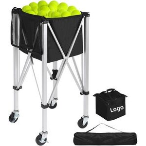 Foldable Tennis Ball Trolly with Wheels for Coaches and Players