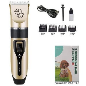 Electric Quiet Low Noise Dog Grooming Kit; Rechargeable Cordless Pet Hair Thick Coats Clippers