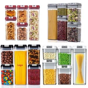 Airtight Food Storage Containers 5 Pcs BPA Free Plastic Cereal Containers w/Easy Lock Lids