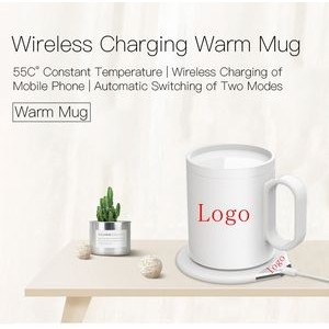 2 in 1 Smart Coffee Mug Warmer with Wireless Charger for Office Home Use Enable Constant Temperature