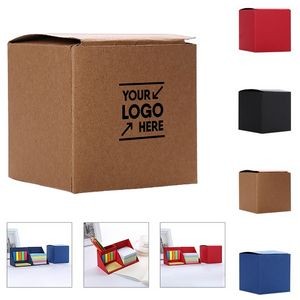 Sticky Notes Cube Box with Pen Holder - Organize with Style