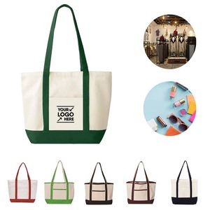 Canvas Boat Bag Tote with Reinforced Handle