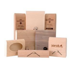 Custom birch veneer portfolio - corporate gift box - 6.25"w x 1.5"d x 5"h External