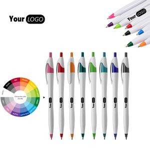 Colorful Plastic Medium Point Ballpoint Pens Simple Press Type