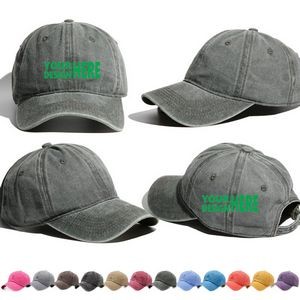 Vintage Cotton Washed Baseball Caps Unstructured Low Profile Adjustable Distressed Dad Hat