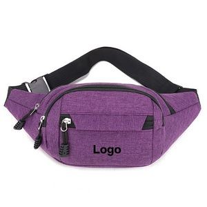 Excursionist Three-Zip Oxford Fanny Pack - Large Capacity