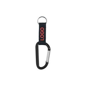 Carabiner with Key Chain Ring and Strap