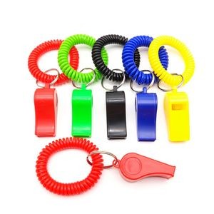 Whistle with Coil Keychain