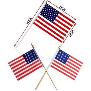 Custom Hand Held Flag With Wooden Pole(5"x 8")