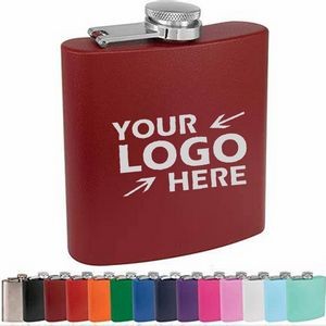 6 oz Powder Coated Stainless Steel Flask