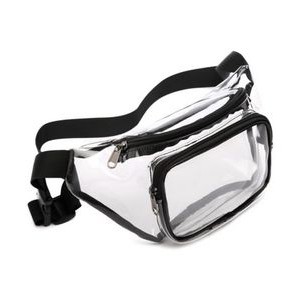 Clear Dual Zippered Pockets Fanny Pack