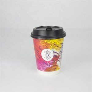 8 Oz Double Wall Paper Coffee Cups with Lids