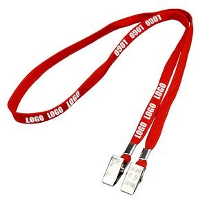 Open Lanyard With Two Metal Clips