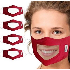 Washable Reusable 2-Layer Lip Reading Clear Face Mask