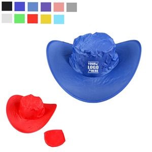 Foldable Polyester Cowboy Hat With Pouch