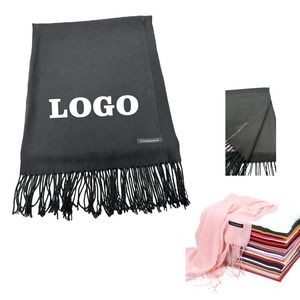 Cashmere Pashmina Woven Scarf With Fringes