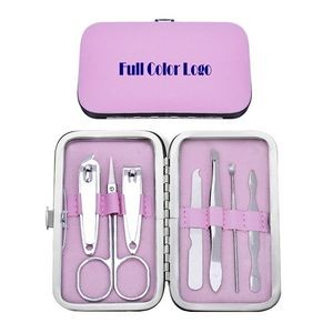 Stainless Steel 7 in 1 Set Manicure Kit With Case