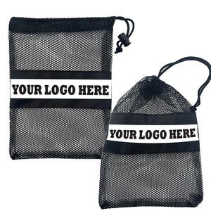 MOQ100 Mesh Drawstring Bag Sports Equipment Breathable Polyester Athletic Gym Yoga Towel Bag