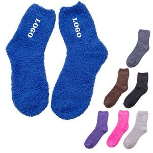 Santa Custom Fuzzy Feet Socks MOQ 100 pairs