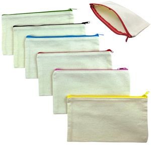 Zippered Canvas Cosmetic Bag
