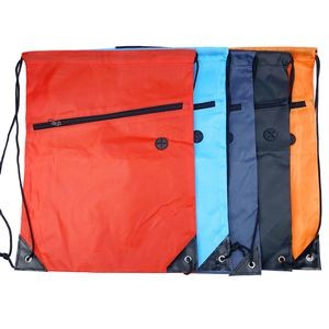 Casual Zipper Drawstring Backpack Bag