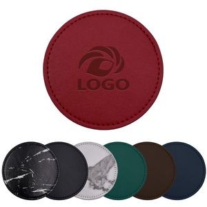 MOQ50 PU Leather Round Coaster
